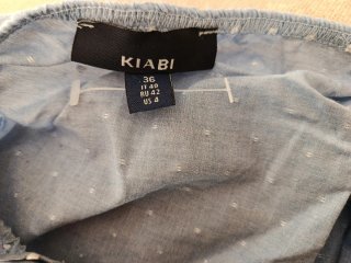 Camiseta premamá azul con lunares