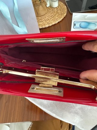 Bolso rojo efecto piel cocodrilo (No Marca)