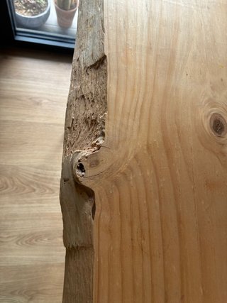 Mesa madera maciza patas metal