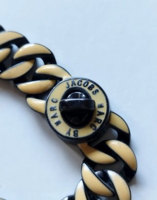 Bracciale Marc Jacobs maglie smalto nero giallo