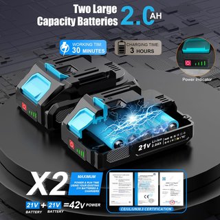 Desbrozadora Eléctrica KUZUPRO con 2 Baterías