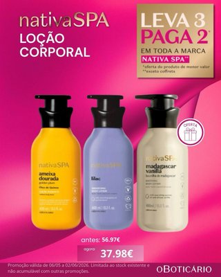 Leve 3 Pague 2 Nativa SPA