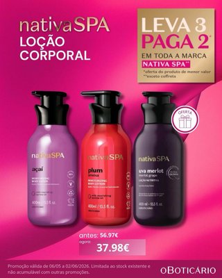 Leve 3 Pague 2 Nativa SPA