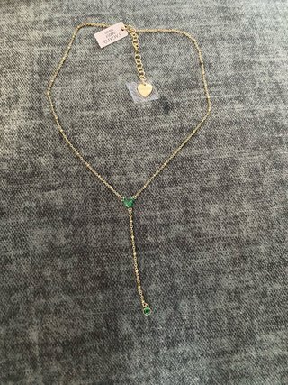 Collana con pendente cuore verde oro