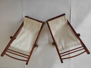 Juego de sillas de playa en miniatura, muñecas