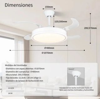 Ventilador de techo instalación incluida