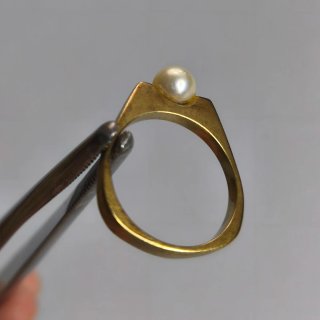Anillo Oro 8k con Perla Vintage