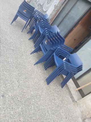 Juego 26 Sillas Terraza Apilables Azul
