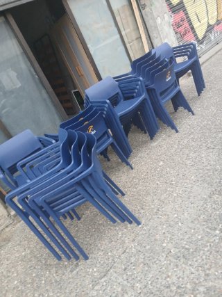 Juego 26 Sillas Terraza Apilables Azul