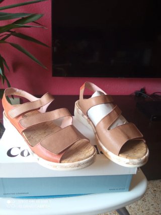Sandalias Class Beige y Naranja