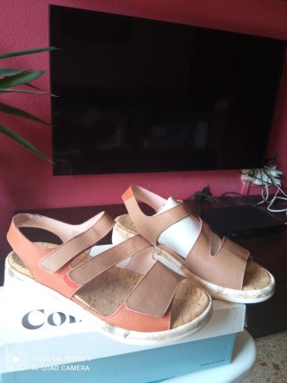 Sandalias Class Beige y Naranja