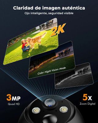 Cámara Vigilancia Solar 2K Exterior WiFi