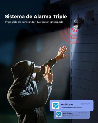 Cámara Vigilancia Solar 2K Exterior WiFi