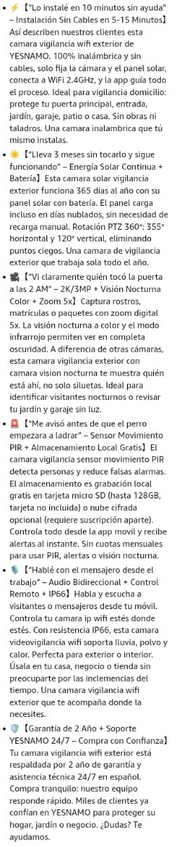 Cámara Vigilancia Solar 2K Exterior WiFi