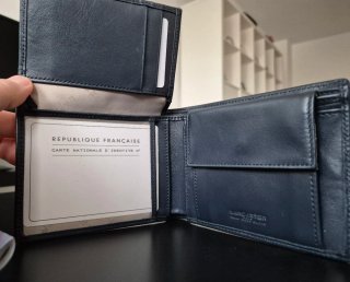 Cartera Lancaster Paris Azul Unisex Hecha a Mano