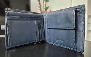 Cartera Lancaster Paris Azul Unisex Hecha a Mano