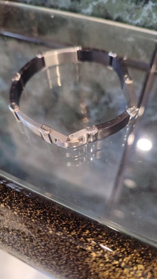 Bracciale Uomo Acciaio Inox Nero Argento