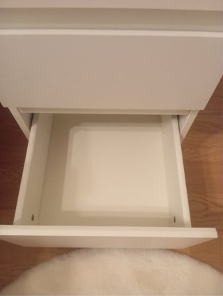 Mesita de noche blanca y madera 40x35