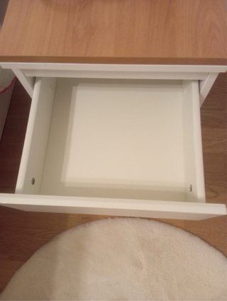Mesita de noche blanca y madera 40x35