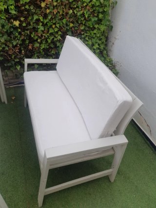 Conjunto de madera de Teka mesa y 2 sillones mader