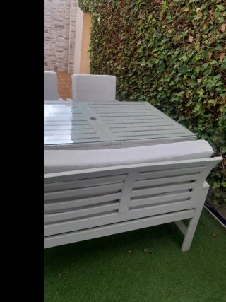 Conjunto de madera de Teka mesa y 2 sillones mader