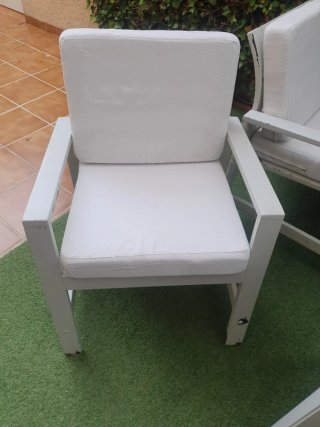 Conjunto de madera de Teka mesa y 2 sillones mader