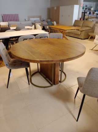 Mesa comedor madera maciza mango y metal