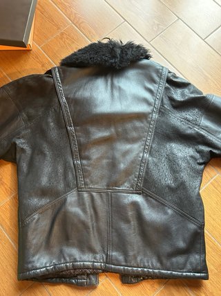 Giacca in vera pelle nera