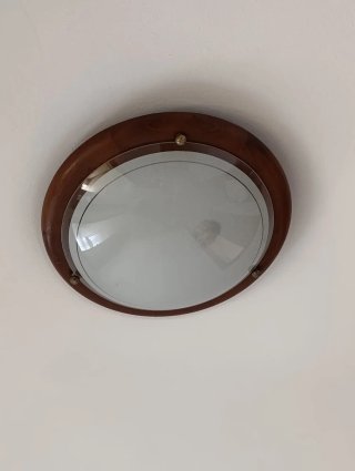 Lámpara de techo madera y cristal
