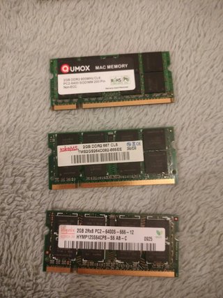 Lote RAM portátil DDR2 SO-DIMM 512MB–2GB