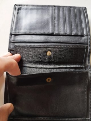 Portafogli Versace Vintage Pelle Nera Porta Docume