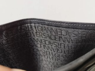 Portafogli Versace Vintage Pelle Nera Porta Docume