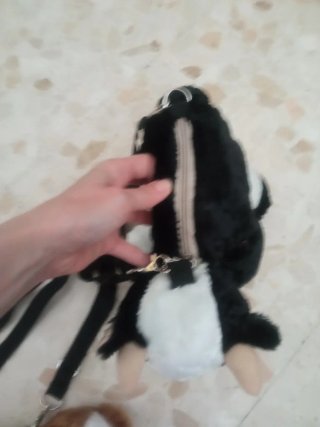2 Bolsos de Peluche de Vaca y Perro con cremallera