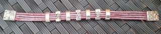 Pulsera Cuero Artesanal Zamak Baño Plata