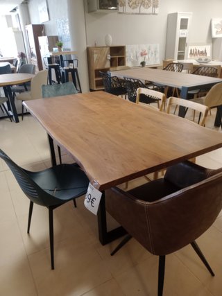 Mesa Comedor Mango Madera Maciza y Metal