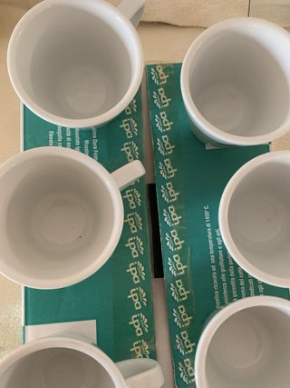 6 Tazas Café Delta Blancas Cerámica
