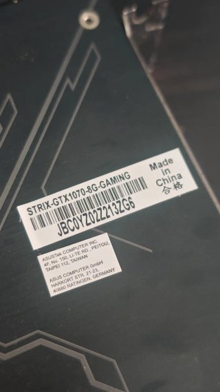 Tarjeta Gráfica ASUS GEFORCE GTX 1070 ROG STRIX 8G