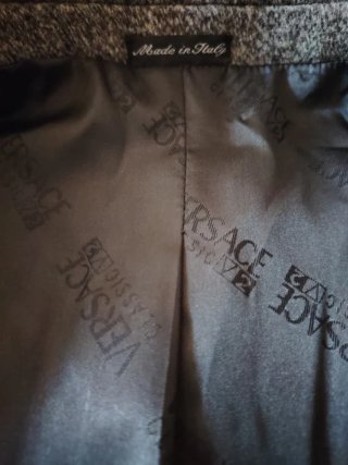 Abrigo Versace Lana Gris Hombre