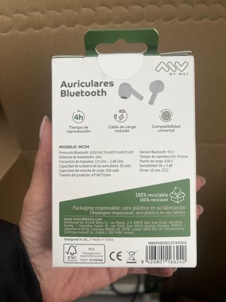Auriculares Bluetooth MY WAY Blancos PRO