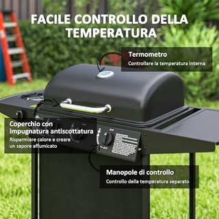 Barbecue a Gas in Acciaio, BBQ a Gas a 4 Bruciator
