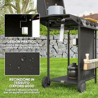 Barbecue a Gas in Acciaio, BBQ a Gas a 4 Bruciator