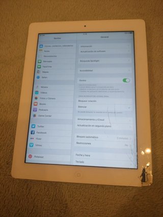 iPad A1396 blanco/aluminio pantalla rota