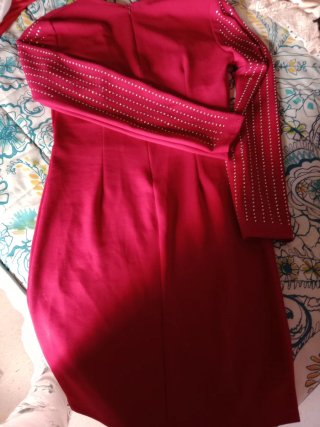 Vestido rojo con pedrería