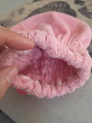 Toalla pelo y gorro ducha rosa y morado