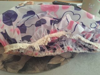 Toalla pelo y gorro ducha rosa y morado