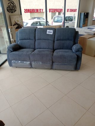 Sofá eléctrico 3 plazas gris