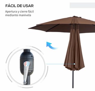 Parasol Exterior Marrón con Inclinación