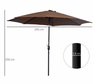 Parasol Exterior Marrón con Inclinación