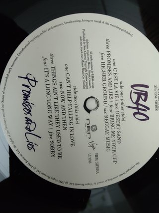 Vinilo UB40 Promises and Lies