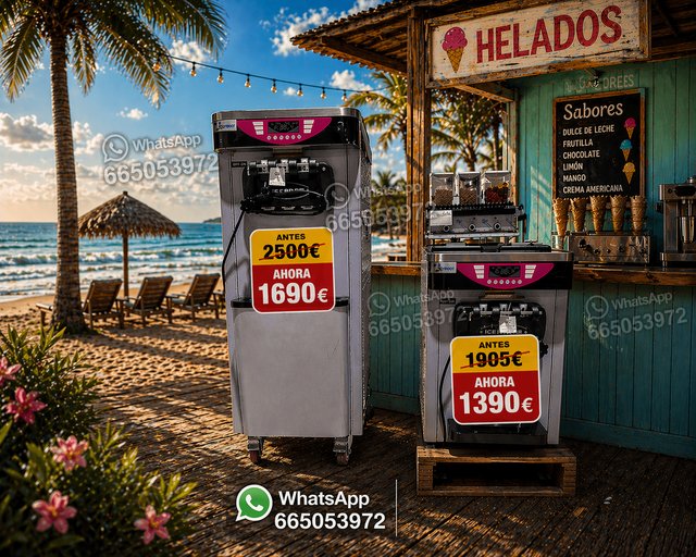 Máquinas de helados sobremesa y pie